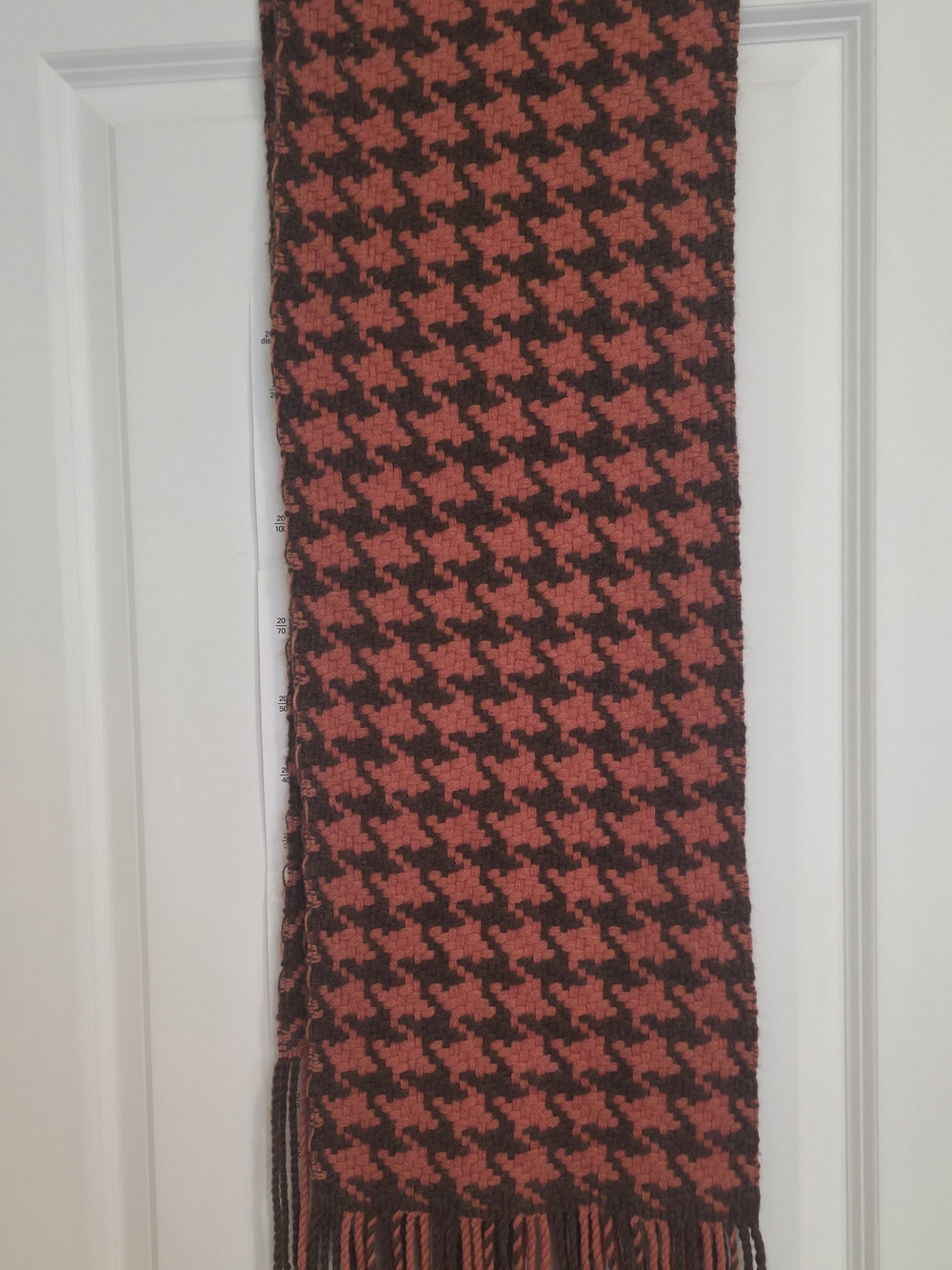 Banana Republic Orange + Brown Houndstooth Knit Scarf